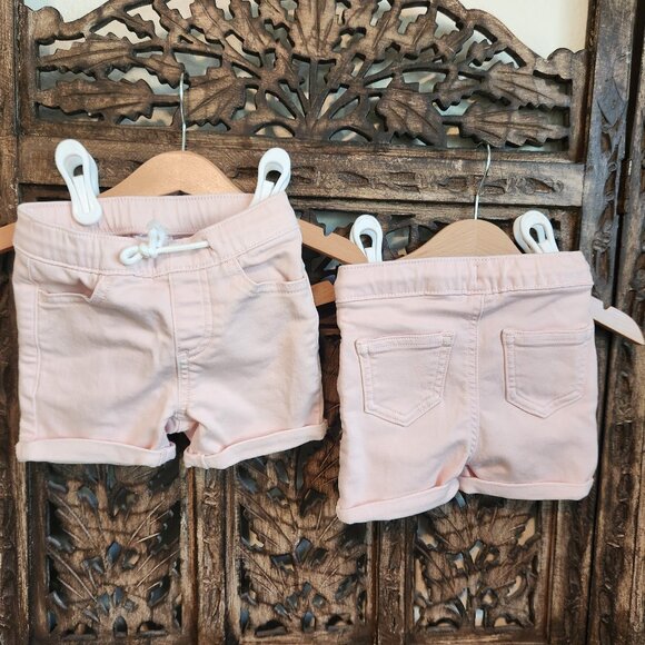 okie dokie Other - Pink Stretchy Denim Shorts, 12m, Twin Girls